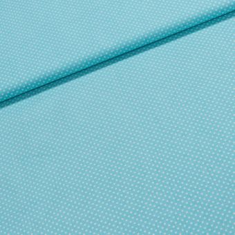 Bavlněné plátno Jolana JO004/05 bílý puntík na tyrkysové 2 mm, š.150cm (látka v metráži)