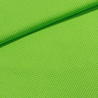 Bavlněné plátno Jolana JO004/35 bílý puntík na jarní zelené 2 mm, š.150cm (látka v metráži)