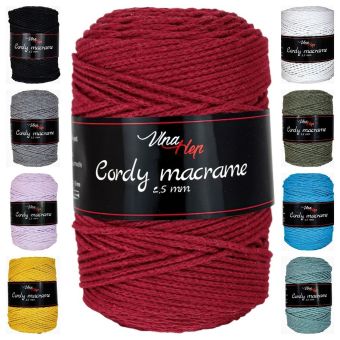 Pletací / háčkovací příze Vlna-Hep CORDY MACRAME 2,5mm jednobarevná, 250g/160m