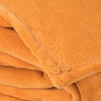Deka z mikroplyše CORAL FLEECE jednobarevná UNI HOŘČICOVÁ, 150x200cm