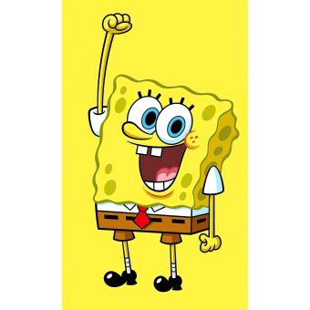 Dětský froté ručník SPONGE BOB ŽLUTÝ JAKO HOUBA, žlutý 30x50cm