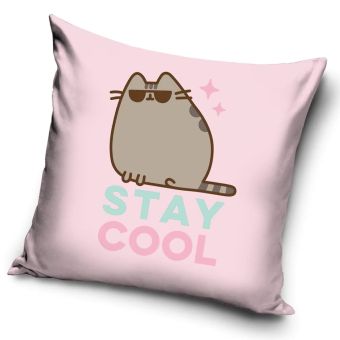 Dětský polštářek KOČIČKA PUSHEEN STAY COOL, růžový 40x40cm