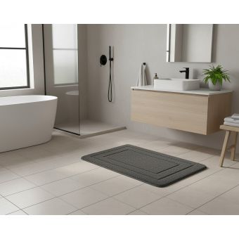 Koupelnová předložka ALOR, jednobarevná tmavě šedá, dlouhý vlas 2cm, 50x80cm