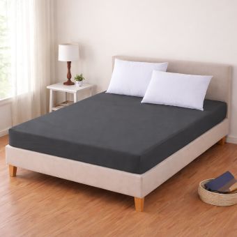 Luxusní napínací mako-jersey prostěradlo s lycrou DELUXE Collection 180x200cm / 30cm elastické, antracitové