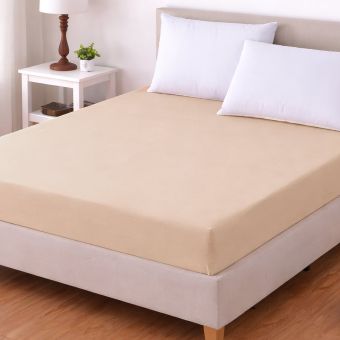 Luxusní napínací mako-jersey prostěradlo s lycrou DELUXE Collection Collection 180x200cm / 30cm elastické, meruňkové