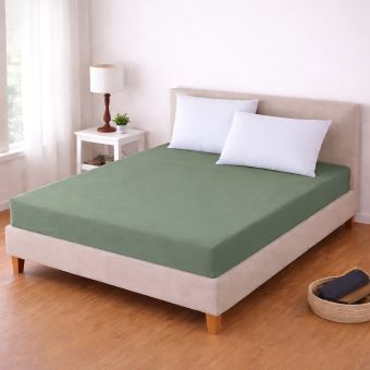 Luxusní napínací mako-jersey prostěradlo s lycrou DELUXE Collection 90x200cm / 30cm elastické, peppermint