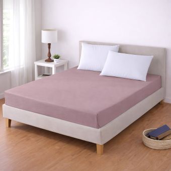 Luxusní napínací mako-jersey prostěradlo s lycrou DELUXE Collection 180x200cm / 30cm elastické, pudrové