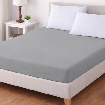 Luxusní napínací mako-jersey prostěradlo s lycrou DELUXE Collection 180x200cm / 30cm elastické, šedé