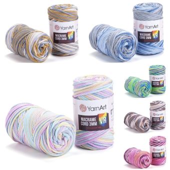 Pletací / háčkovací příze YarnArt  MACRAME CORD VR 3mm, melírovaná 250g/85m