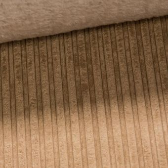 Manšestr polyesterový / plášťovka 8025 1652, jednobarevný béžový, zateplený s kožíškem, š.150cm (látka v metráži)