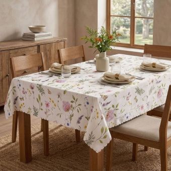 Nešpinivý / teflonový látkový ubrus kulatý 25366/102, ZAHRADA, zelený, průměr 155cmcm (kruh)  