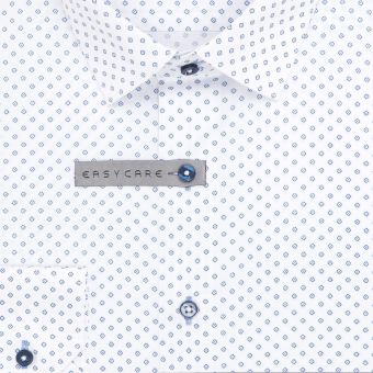 Pánská košile AMJ z lyocellu, bílá vzorovaná, VDE1345, dlouhý rukáv (regular + slim-fit)