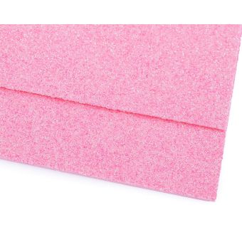 Pěnová guma Moosgummi 20x30cm, 750861 jednobarevná 22 pudrová, tloušťka 1,9mm, s glitry