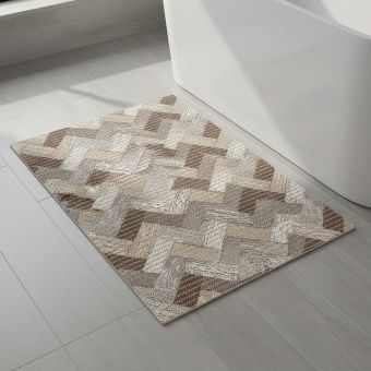 Pěnová předložka PVC AQUAMAT 1064-1, parkety hnědé, šíře 65cm (metráž)