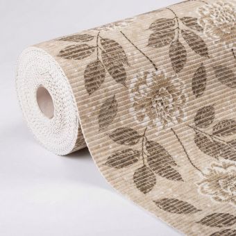 Pěnová předložka PVC AQUAMAT 576-B, jiřiny béžové, šíře 65cm (metráž)