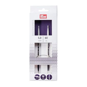 Pletací jehlice PRYM ERGO 215606, ergonomické plastové, kruhové, 1 kus, délka 60cm, velikost 5mm