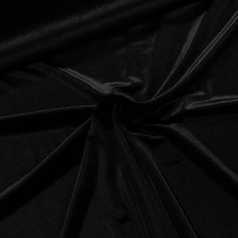 Polyesterový úplet / samet VELVET UNI jednobarevný černý,  š.150cm (látka v metráži)