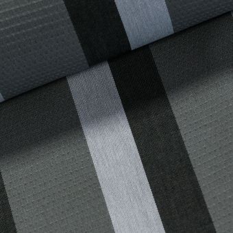 Potahové akrylové plátno (dralon, teflon) na zahradní nábytek, šedé pruhy, š.140cm (látka v metráži)