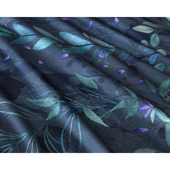 Povlečení Matějovský ELIXA, florální motiv, petrolejové, bavlněný satén digitál, 140x200cm + 70x90cm
