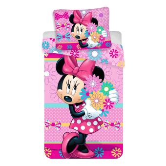 Dětské povlečení MINNIE BOWS AND FLOWERS bavlna hladká, 140x200cm + 70x90cm 