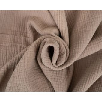 Povlečení MUŠELÍN EXCLUSIVE NUGÁTOVÁ, jednobarevné, hnědé, mušelín, 140x200cm + 70x90cm