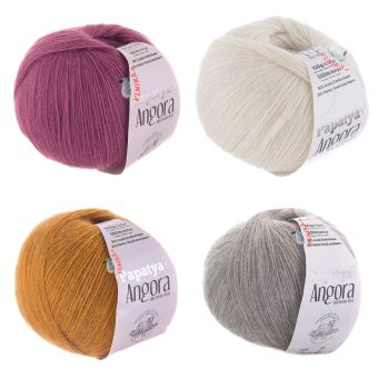Pletací příze Vlnika PAPATYA ANGORA MERINO jednobarevná, s vlasem, 100g/550m