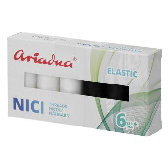 Sada elastických nití ELASTIC ARTYN FLEX 120/180m White&Black / černá, bílá, návin 180m, 6 kusů v balení