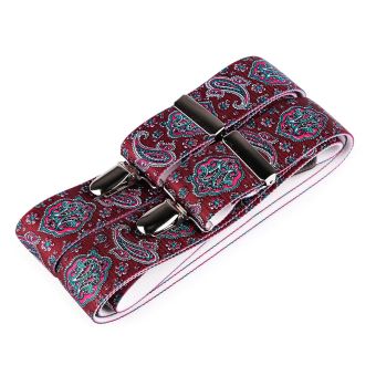 Šle pánské PAISLEY - KAŠMÍROVÝ VZOR, délka 120cm, šíře 3,5cm, tvar Y, bordó, 650386/02