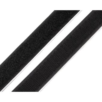 Suchý zip háček + plyš samolepící 070199 černý, šířka 2cm (v metráži)