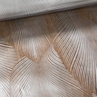 Ubrus PVC průhledný 1D2/01, šedé palmové listy, š.140cm (metráž)