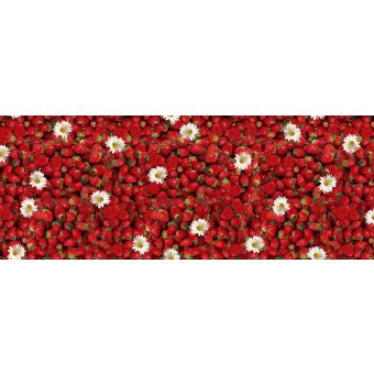 Ubrus PVC s textilním podkladem 1156-00 FLORISTA, jahody, červená, š.140cm (metráž)