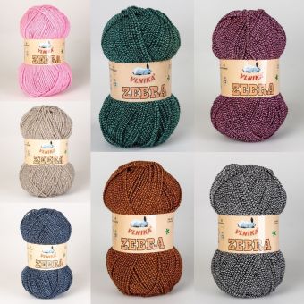 Pletací příze Vlnika ZEBRA melírovaná, 100g/195m