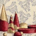 Dekorační polštářek / povláček vánoční RETRO ČERVENO-ZLATÉ KUŽELE, červeno-béžová, 45x45cm