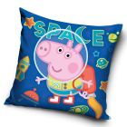 Dětský polštářek / povláček PRASÁTKO PEPINA (PEPPA) TOMÍK MALÝ ASTRONAUT, modrý 40x40cm (více variant výplně)