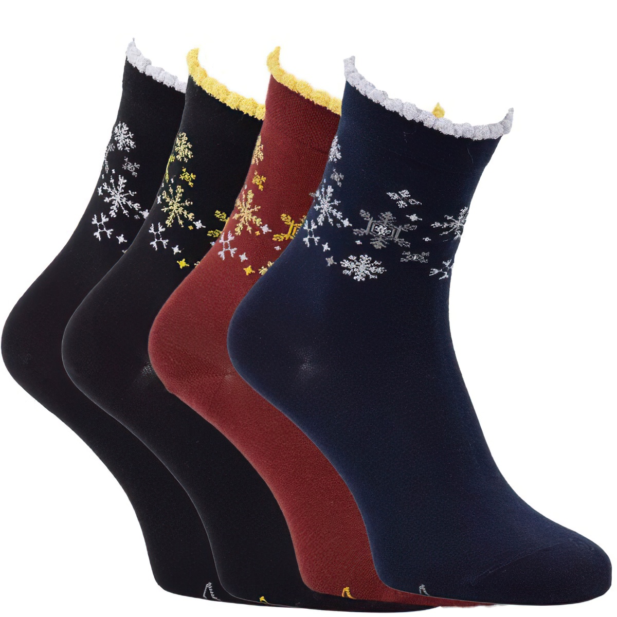 RS Ponožky zdravotní 6102423, vločky Vánoční mix, klasické, bez gumiček, dámské, 4 páry, vel. 39-42
