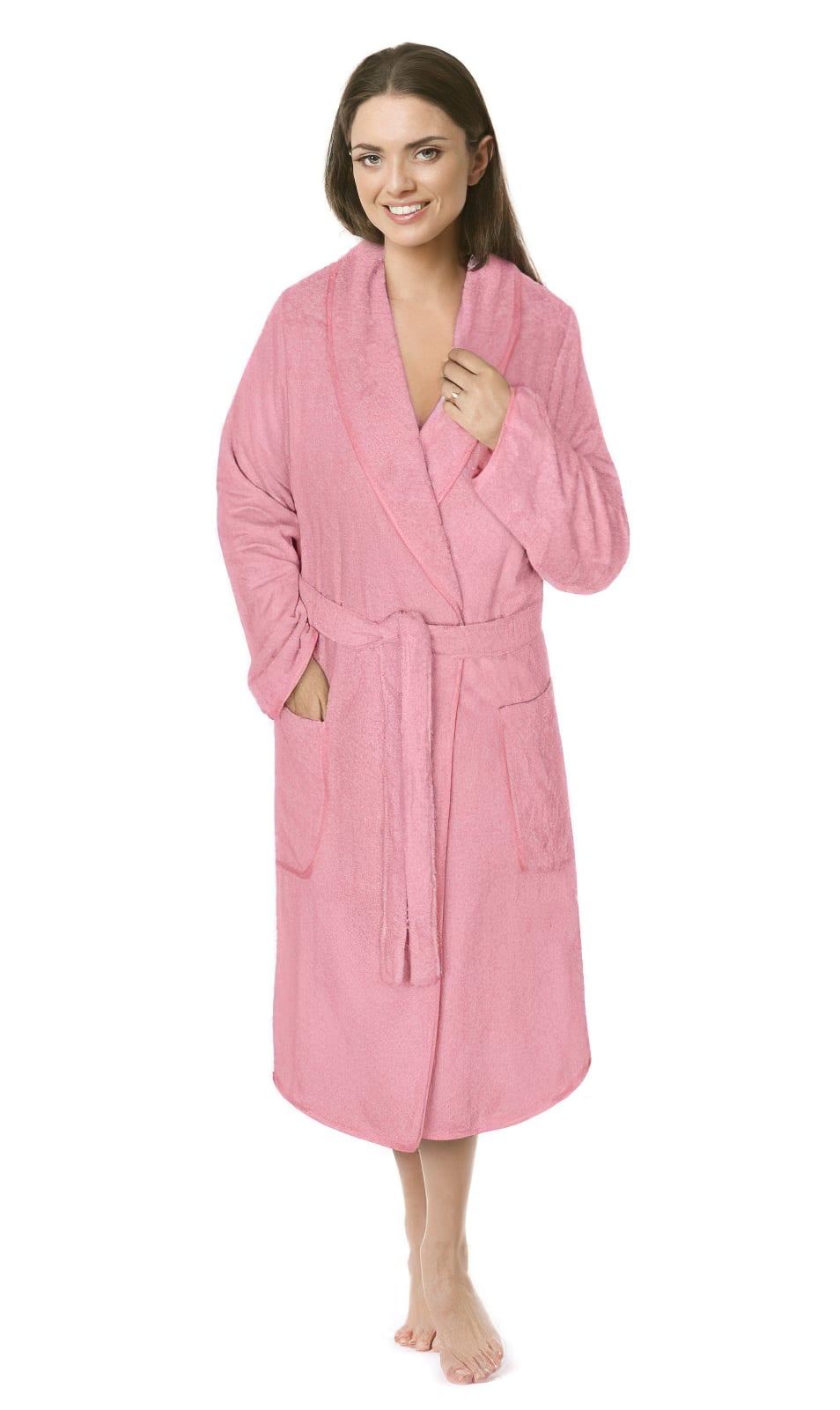 Bellatex Župan FROTÉ 4836/010 růžový, bavlněné froté, 330 g/m², dámský, velikost XXXL
