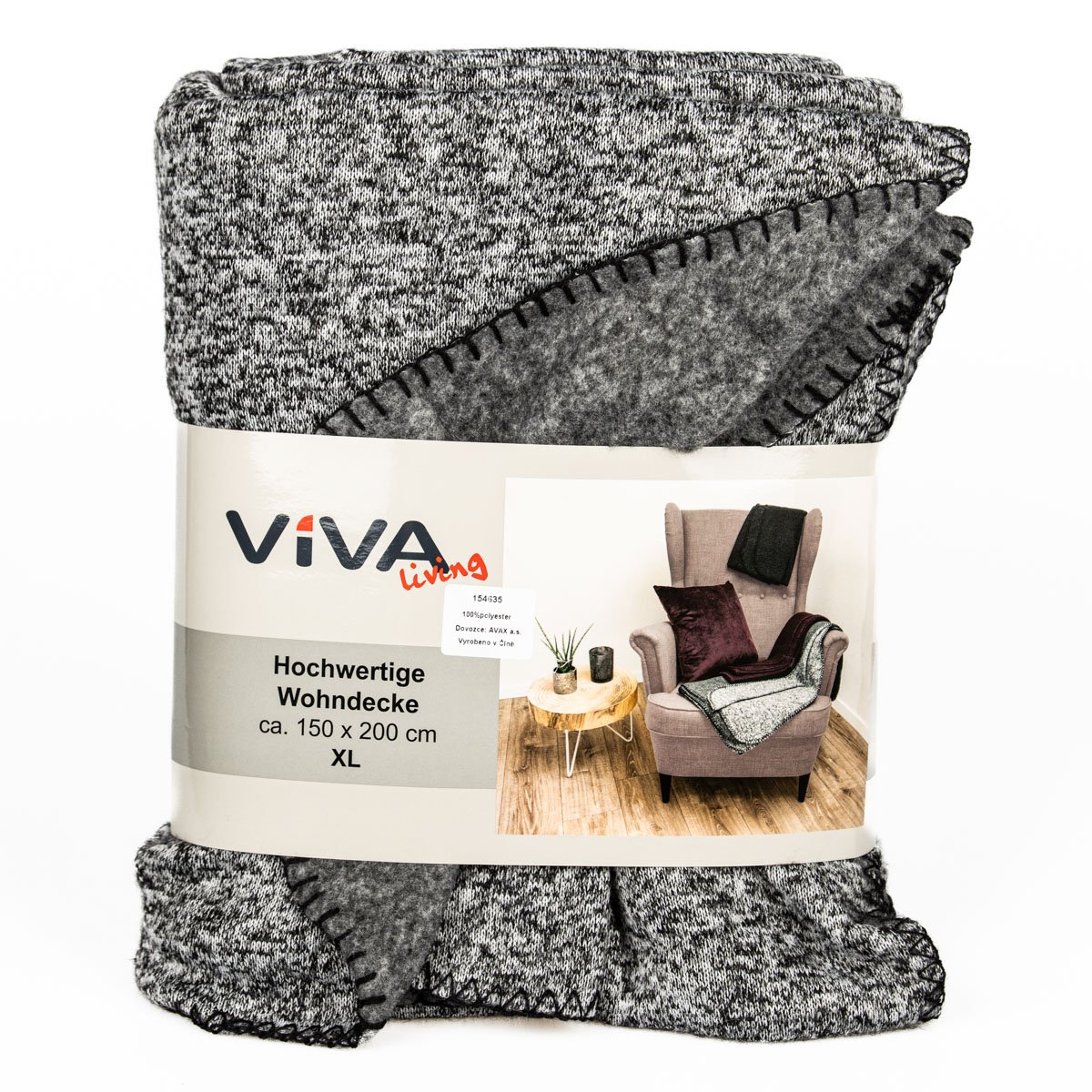 Avax deka FLEECE, šedý melír, 150x200cm