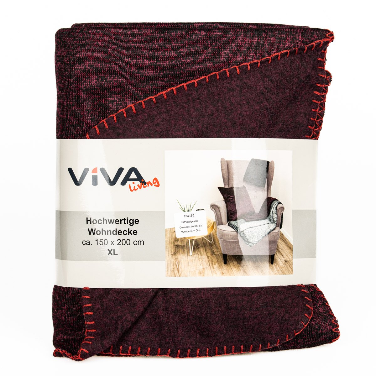 Avax deka FLEECE, vínový melír, 150x200cm