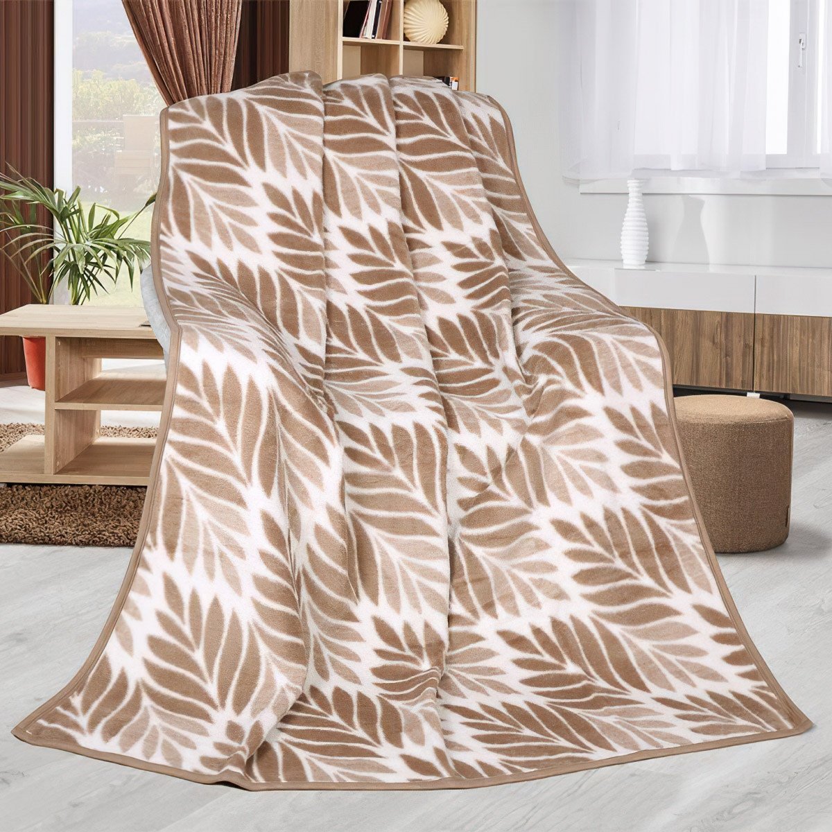 Bellatex Deka vzorovaná 150x200cm Béžový list