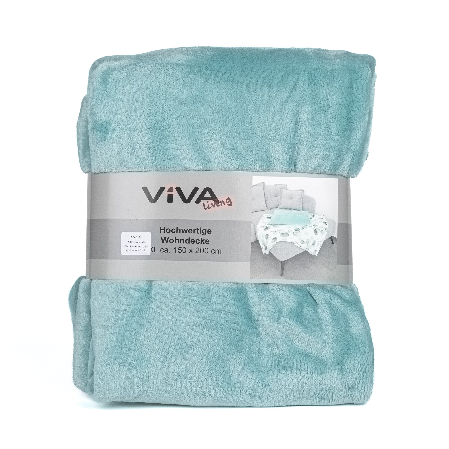 Avax deka mikroflanel jednobarevná mintová, 150x200cm