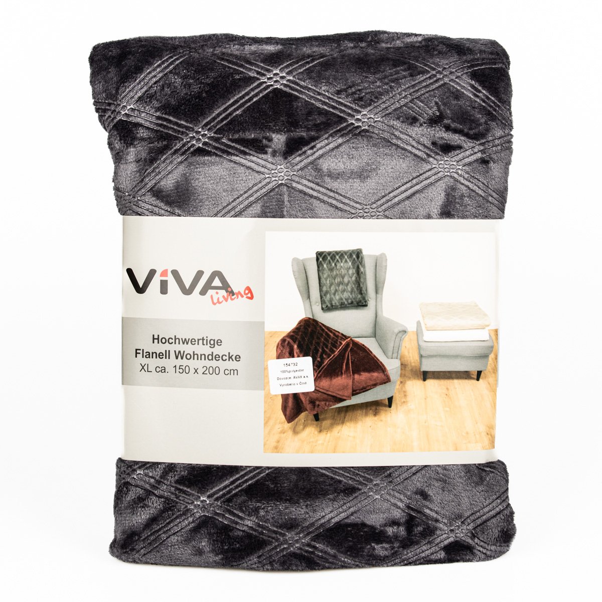 Avax deka mikroflanel KOSOKÁRO, tmavě šedá, 150x200cm
