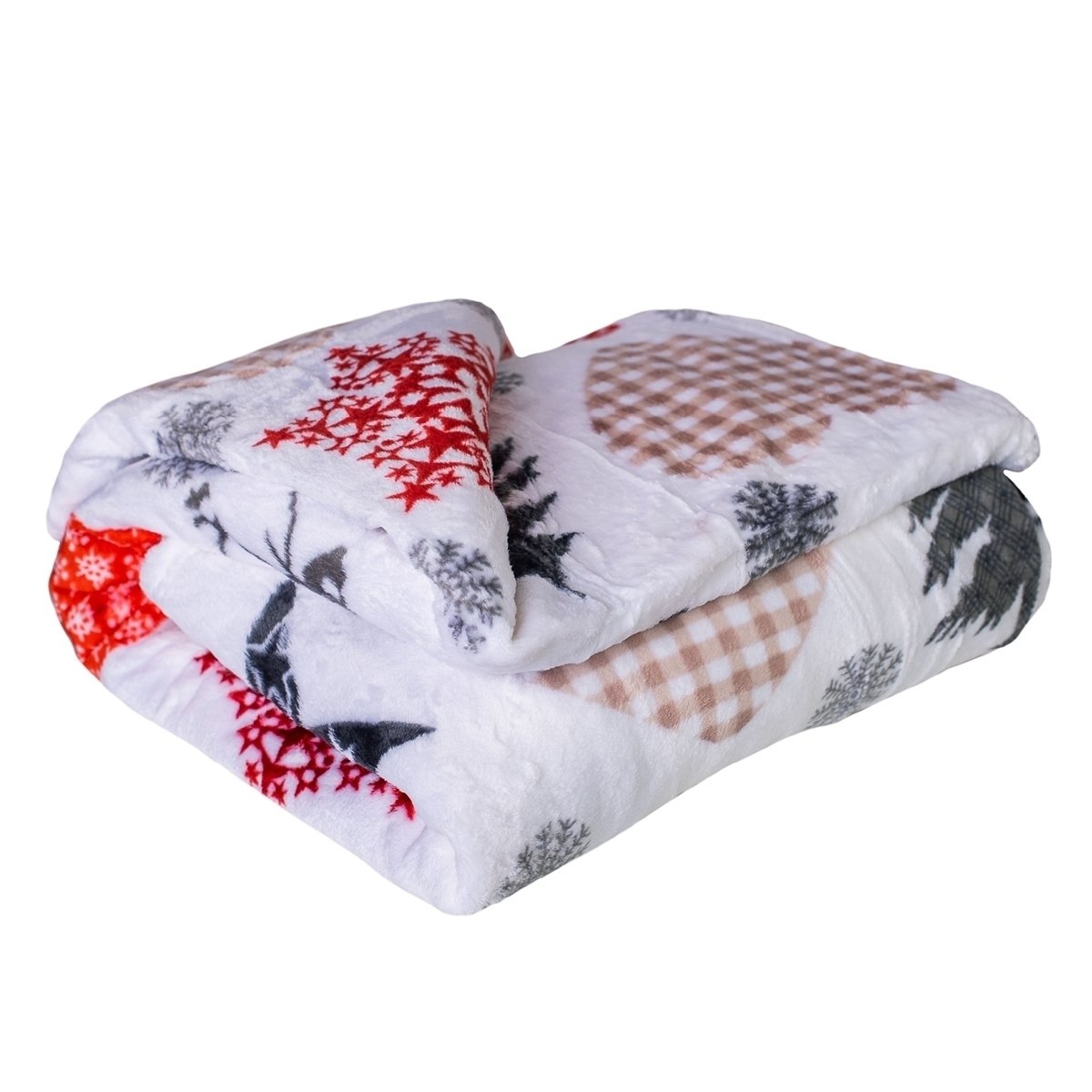 Jahu deka z mikroflanelu MyHouse SOB SRDCE, červená na bílé 150x200cm