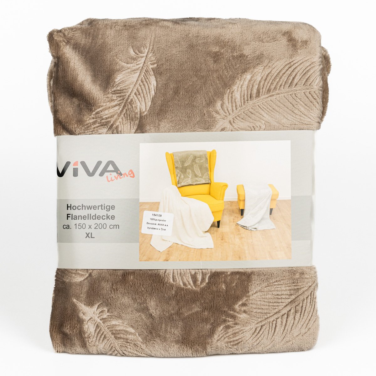 Avax deka mikroflanel PEŘÍČKO, šedobéžová, 150x200cm