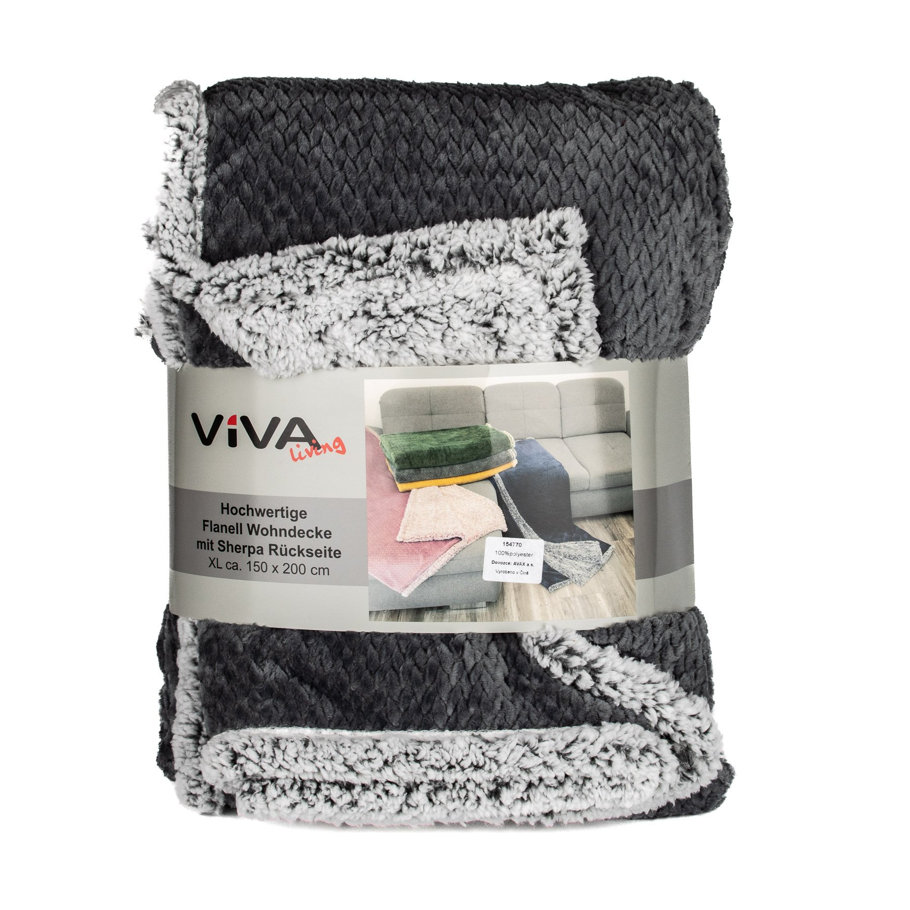 Deka z mikrovlákna ŠEDÝ ŽAKÁR, s beránkem 150x200cm