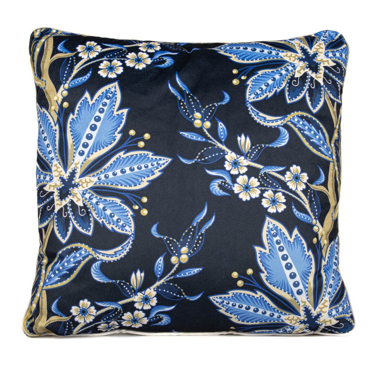 Avax polštářek BLUE 1, modré květy na tmavě modré, 45x45cm
