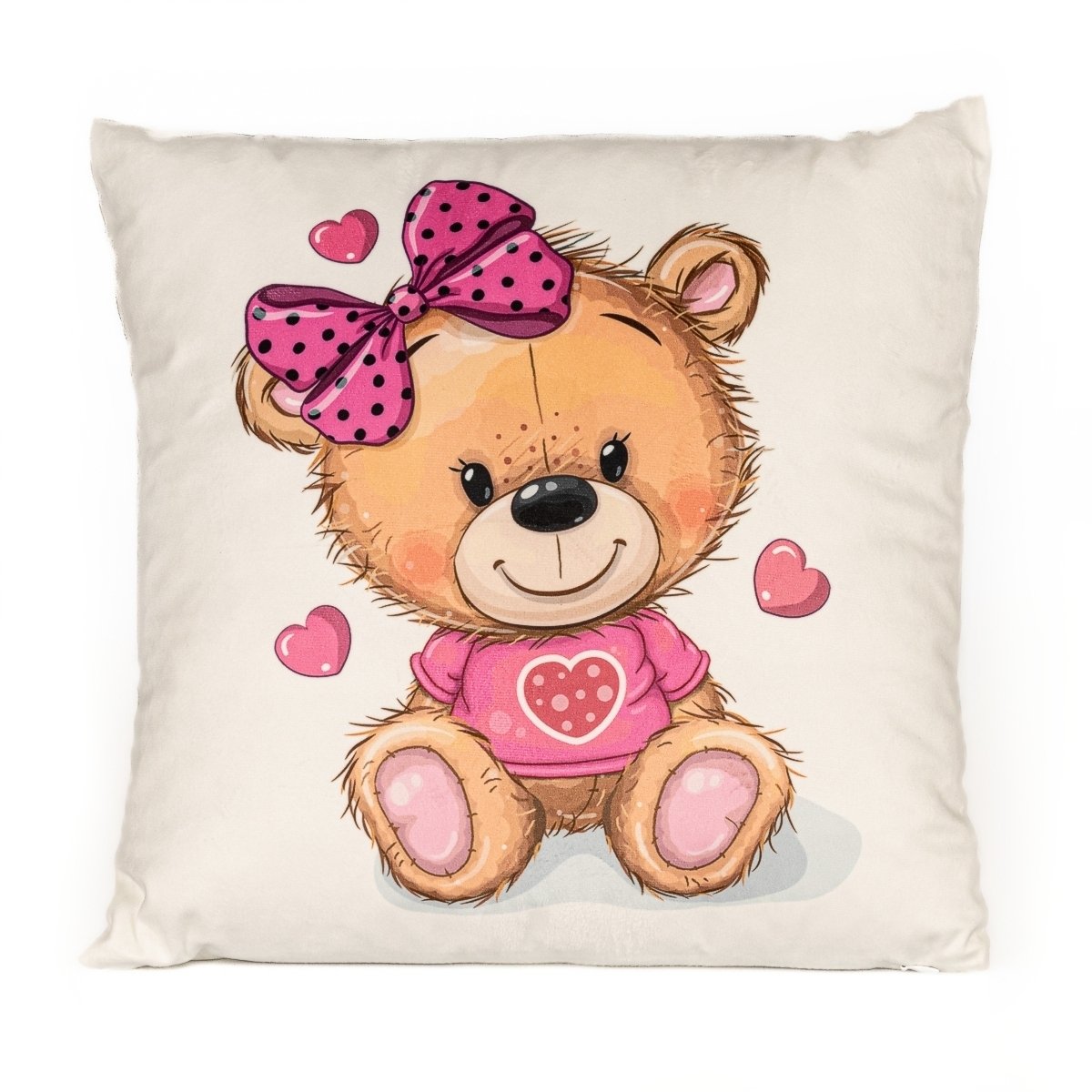 AVAX polštářek dětský MEDVÍDEK RŮŽOVÝ, 40x40cm