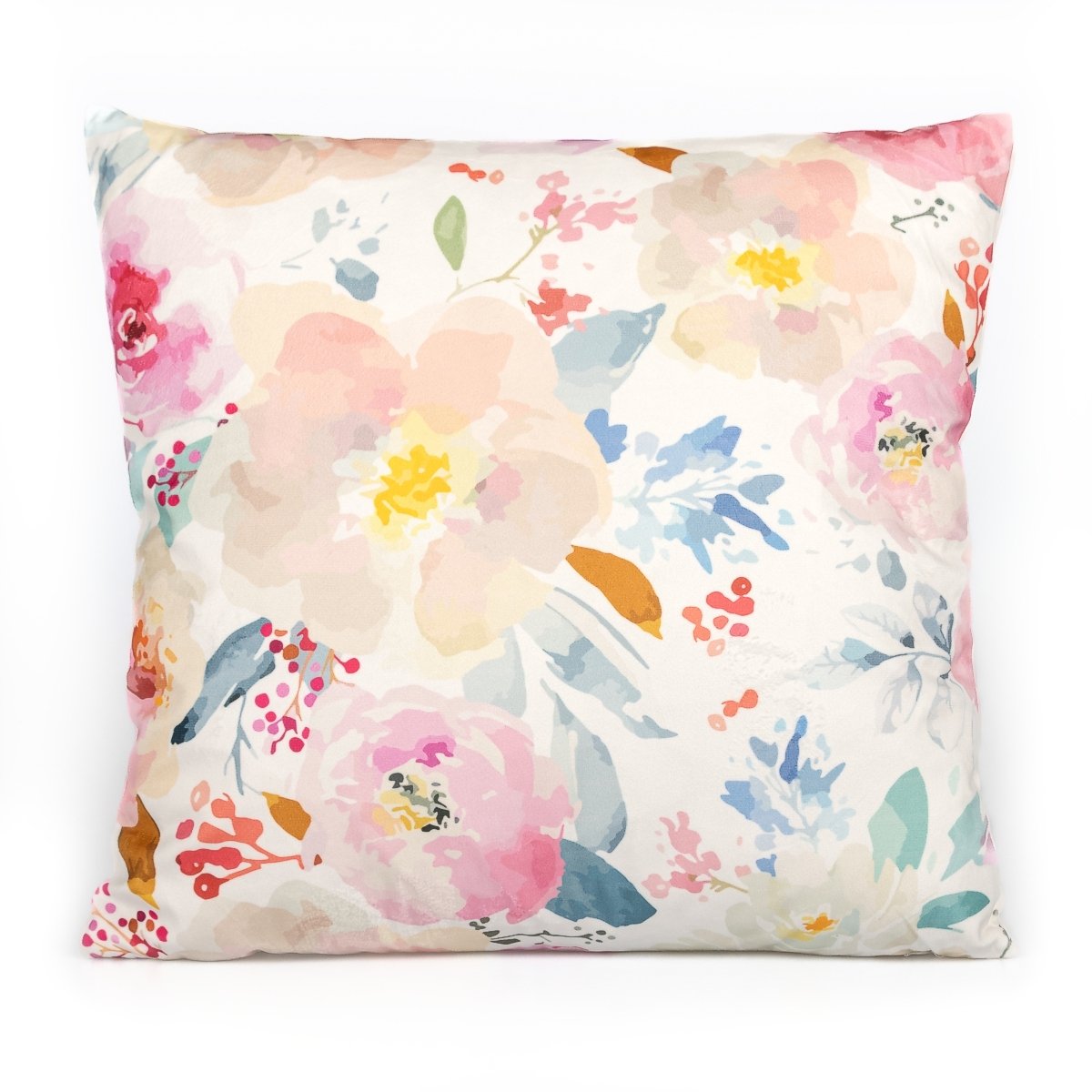 AVAX polštářek SUNNY 02, aqua květy, růžový, 45x45cm