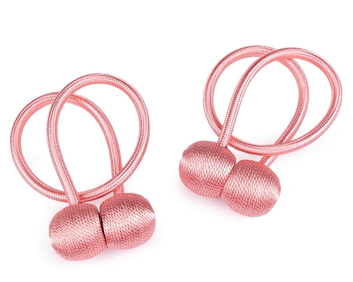 Dekorační úvaz / šňůra na záclony, závěsy s magnetem 790983/9, světle růžová, 2 ks