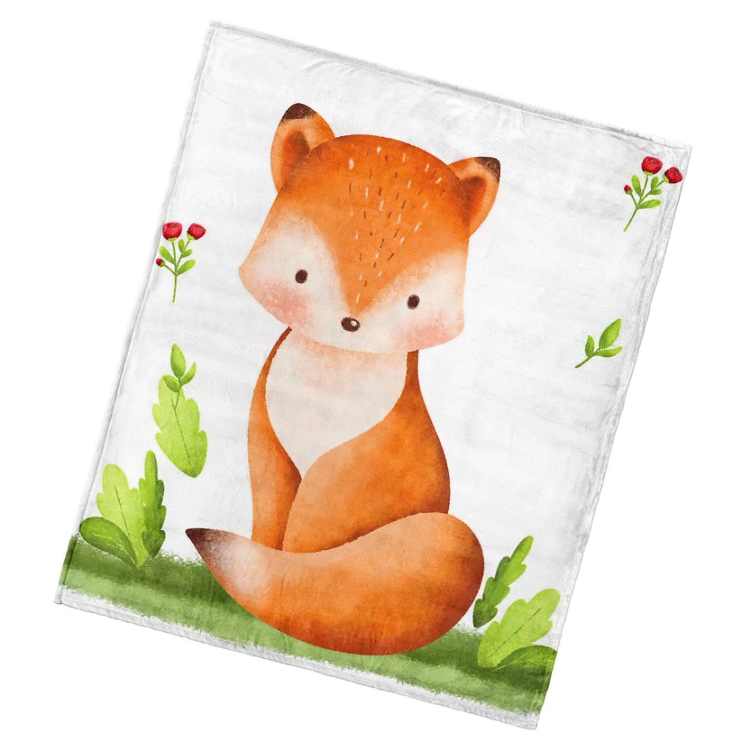 Carbotex Dětská deka z mikrovlákna (coral fleece) MALÁ LIŠKA, bílá, 110x140cm