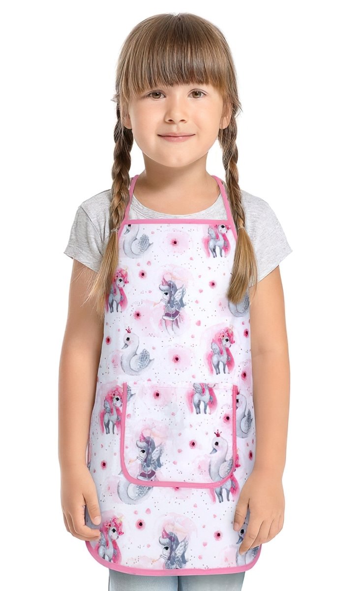 Bellatex dětská kuchyňská zástěra 7850/032, JEDNOROŽEC, růžová 47x60cm, 5-8 let